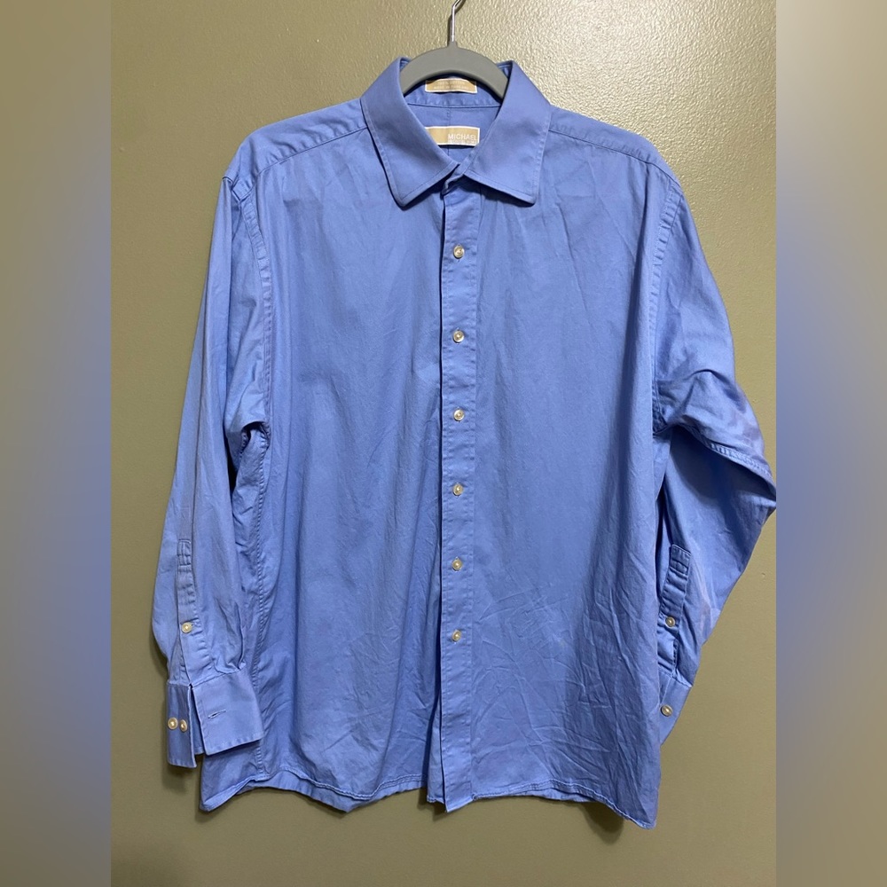 Blue Michael Kors Button Up Dress Shirt, Size L